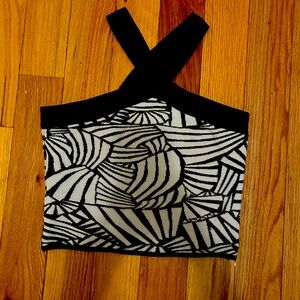 Zebra striped halter tank top